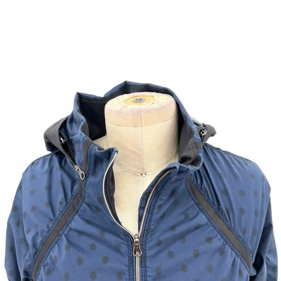 Lululemon Gather‎ And Sprint Jacket Ghost Dot Deep Navy Black / Black Size 4 - Picture 2 of 10